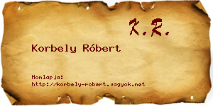 Korbely Róbert névjegykártya